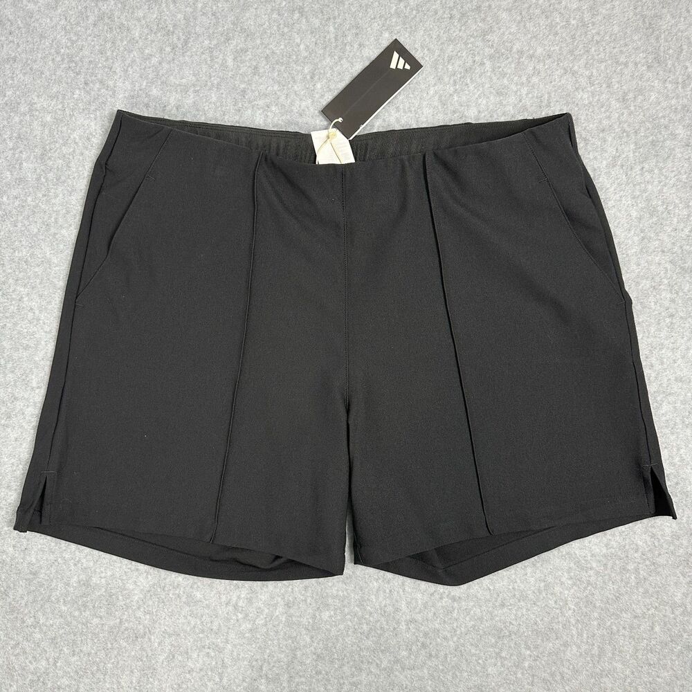 New Adidas Women's Logo Pockets Black Shorts Athletic Golf Vietnam Made Size XL